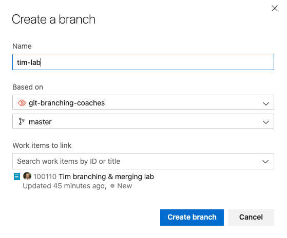 Create a branch